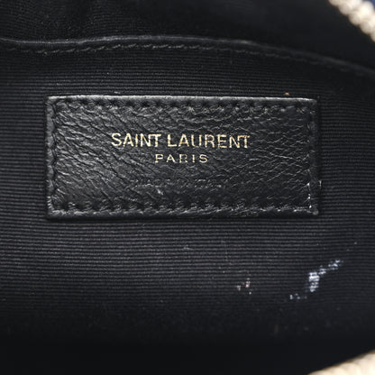 Saint Laurent Denim Quilted Monogram Round Crossbody Bag Rodeo Blue 6 of 10