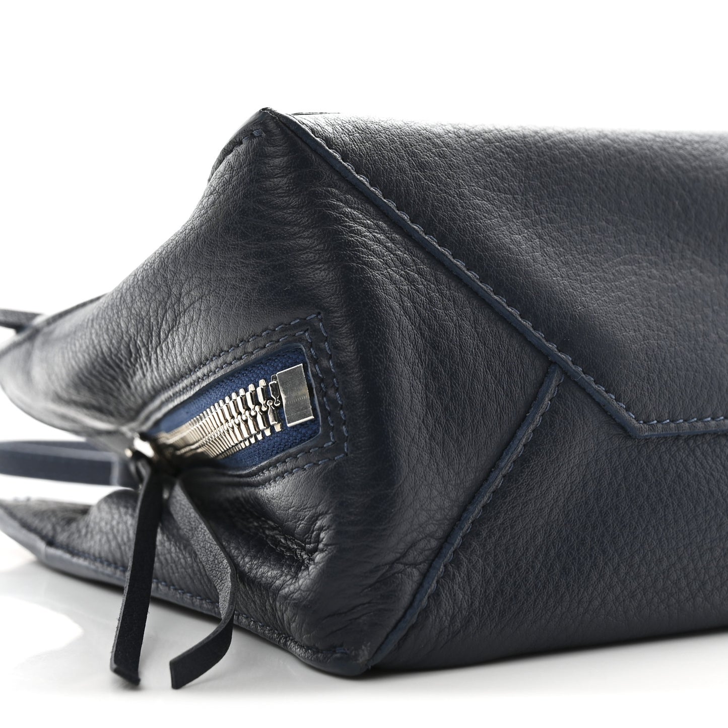 Veau Papier A6 Zip Around Tote Bleu Profond