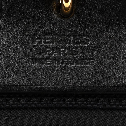 Hermes Military Toile Vache Hunter Herbag Zip Retourne 31 PM Black 6 of 8