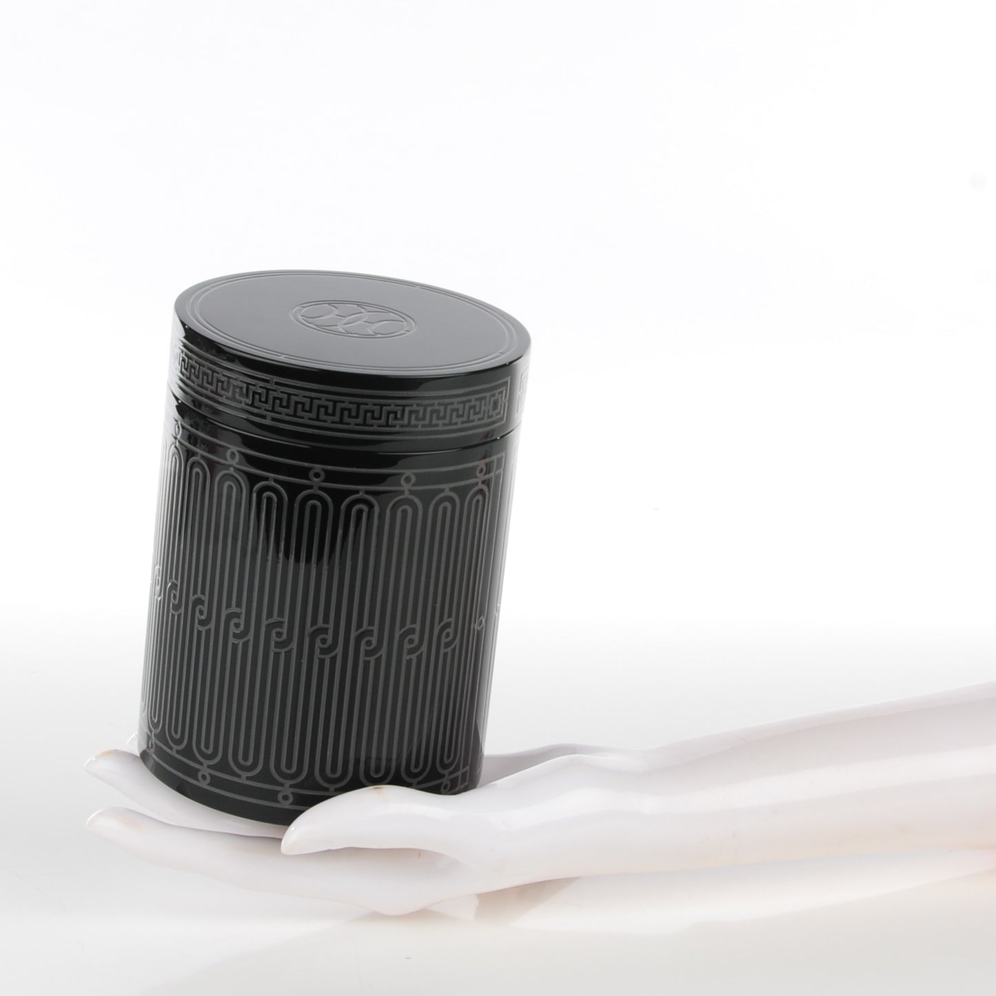 Lacquered H Deco Tea Box Black