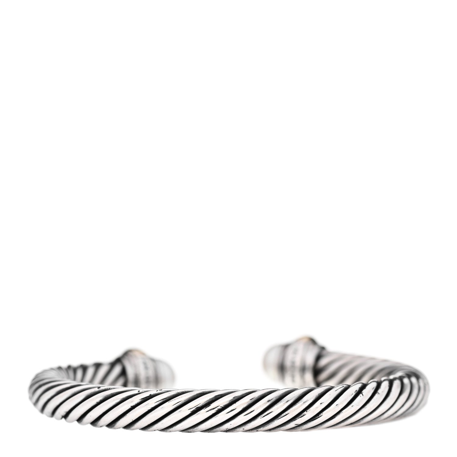 David Yurman Sterling Silver 14K Yellow Gold Pearl 7mm Cable Classics Bracelet 2 of 4