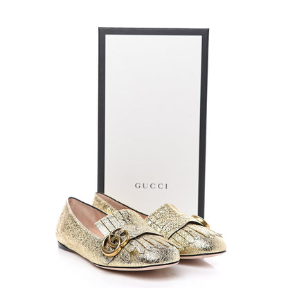 Gucci Galassia GG Marmont Fringe Flats 37 Platino 9 of 9
