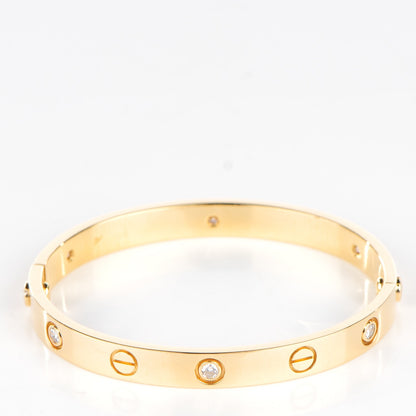 Cartier 18K Yellow Gold 6 Diamond LOVE Bracelet 16 3 of 6