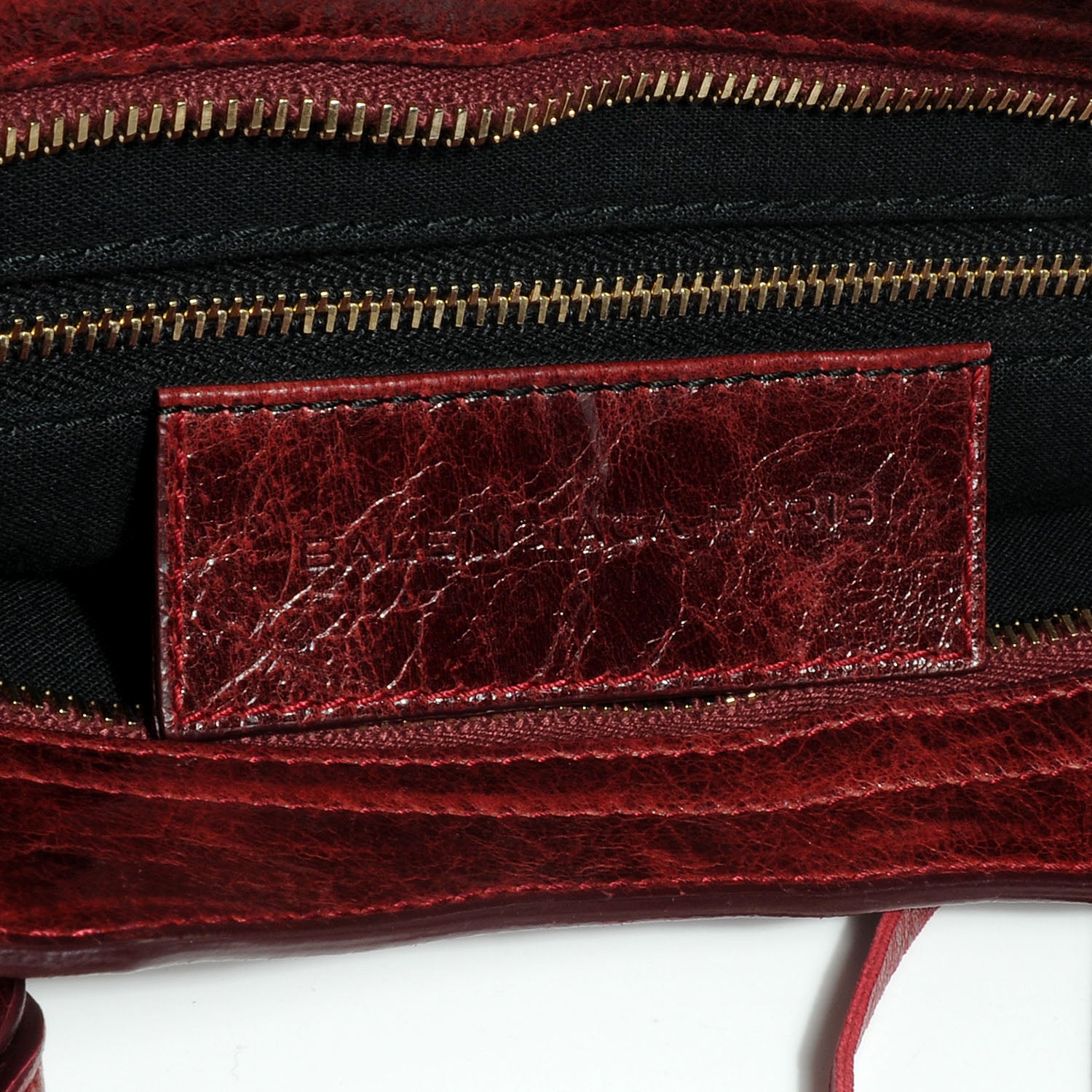 Balenciaga Agneau Laser Cut Cross Classic Gold Hardware City Rouge Lie De Vin 6 of 7