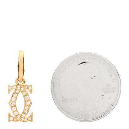 Cartier 18K Yellow Gold Diamond Logo Charm 2 of 3