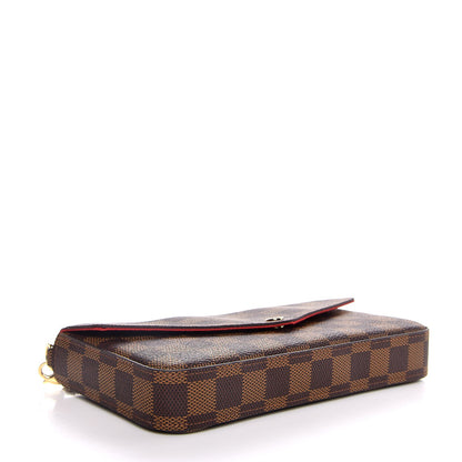 Louis Vuitton Damier Ebene Pochette Felicie Chain Wallet 4 of 11
