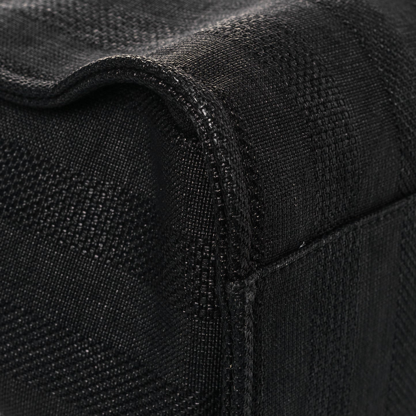 Mixed Fibers Calfskin Striped Medium Deauville Tote Black