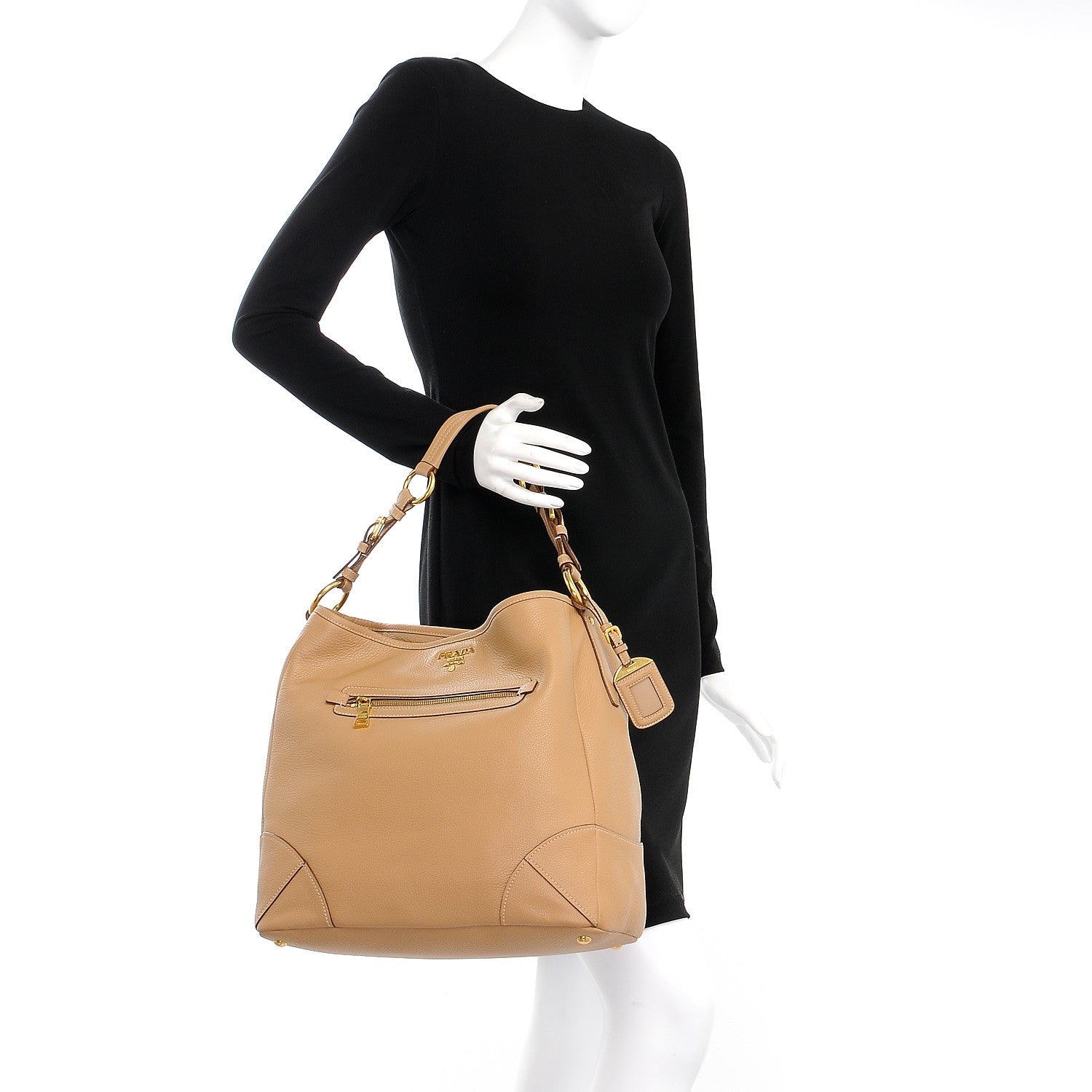 Prada Vitello Daino Hobo Sughero 2 of 14