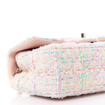 Chanel Tweed Quilted Mini Rectangular Flap Pink Green Orange Purple 10 of 13