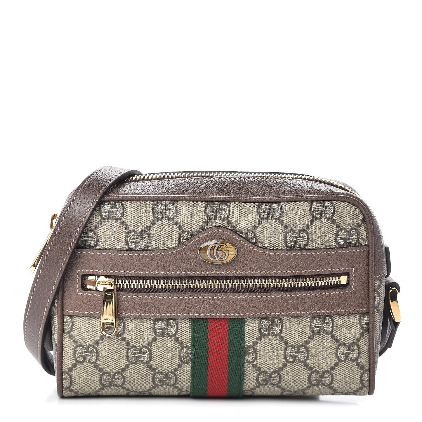 GG Supreme Monogram Web Mini Ophidia Shoulder Bag Brown