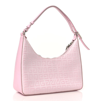 Givenchy Coated Canvas Logo 4G Embossed Small Moon Cut Out Shoulder Bag Blossom Pink 3 of 10