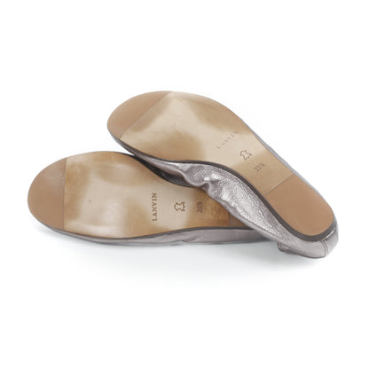 Lanvin Leather Elastic Ballet Flats 39.5 Anthracite 4 of 7