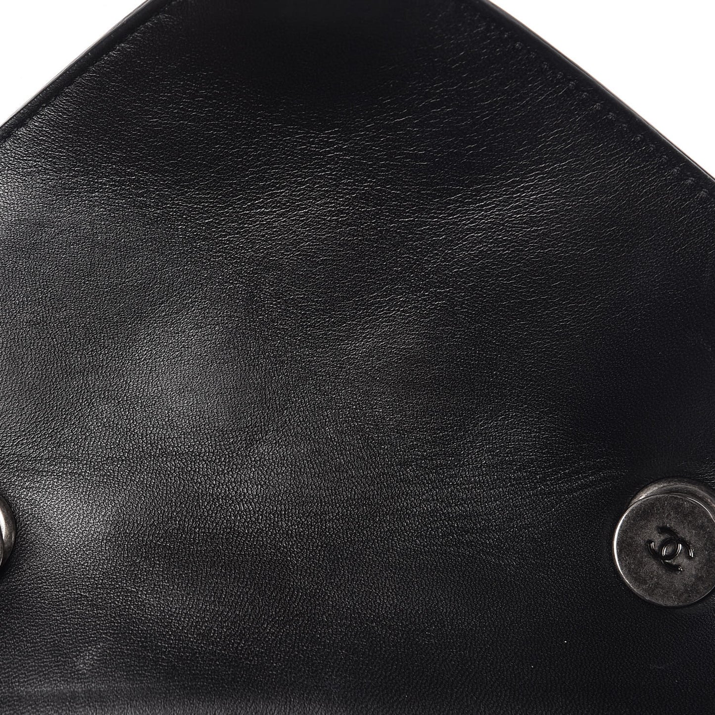 Lambskin Quilted Messenger Flap Black