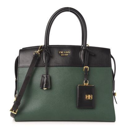 Prada Saffiano City Calf Medium Esplanade Tote Biliardo Black 1 of 15