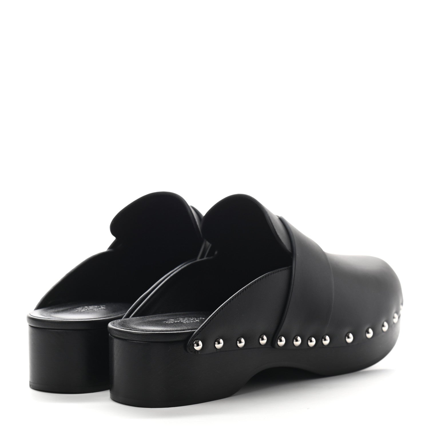 Hermes Calfskin Calya Mules 38 Black 4 of 7