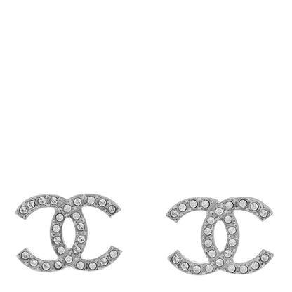 Chanel Crystal CC Earrings Silver 1 of 5