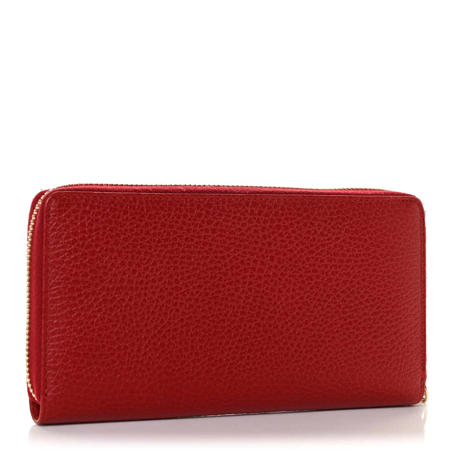 Dollar Calfskin GG Marmont Zip Around Wallet Hibiscus Red