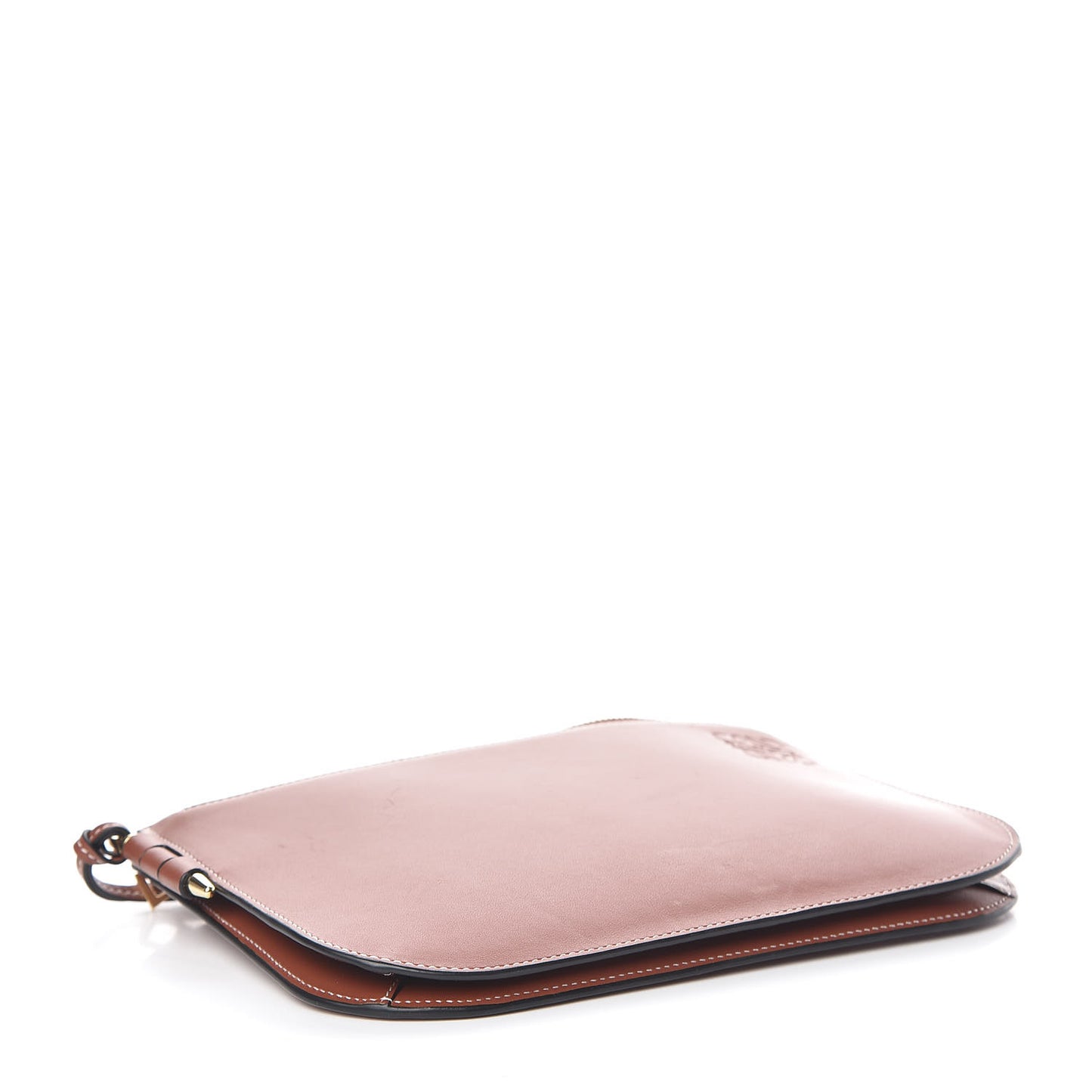 Calfskin Gate Double Zip Pouch Crossbody Brick