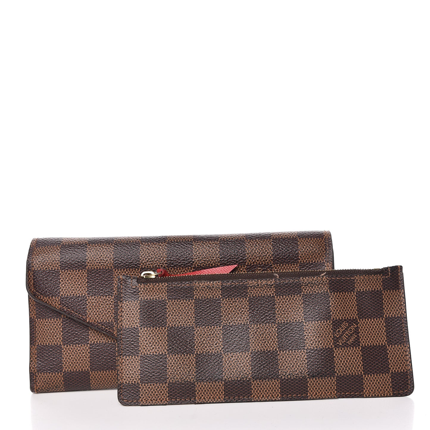 Damier Ebene Josephine Wallet Red