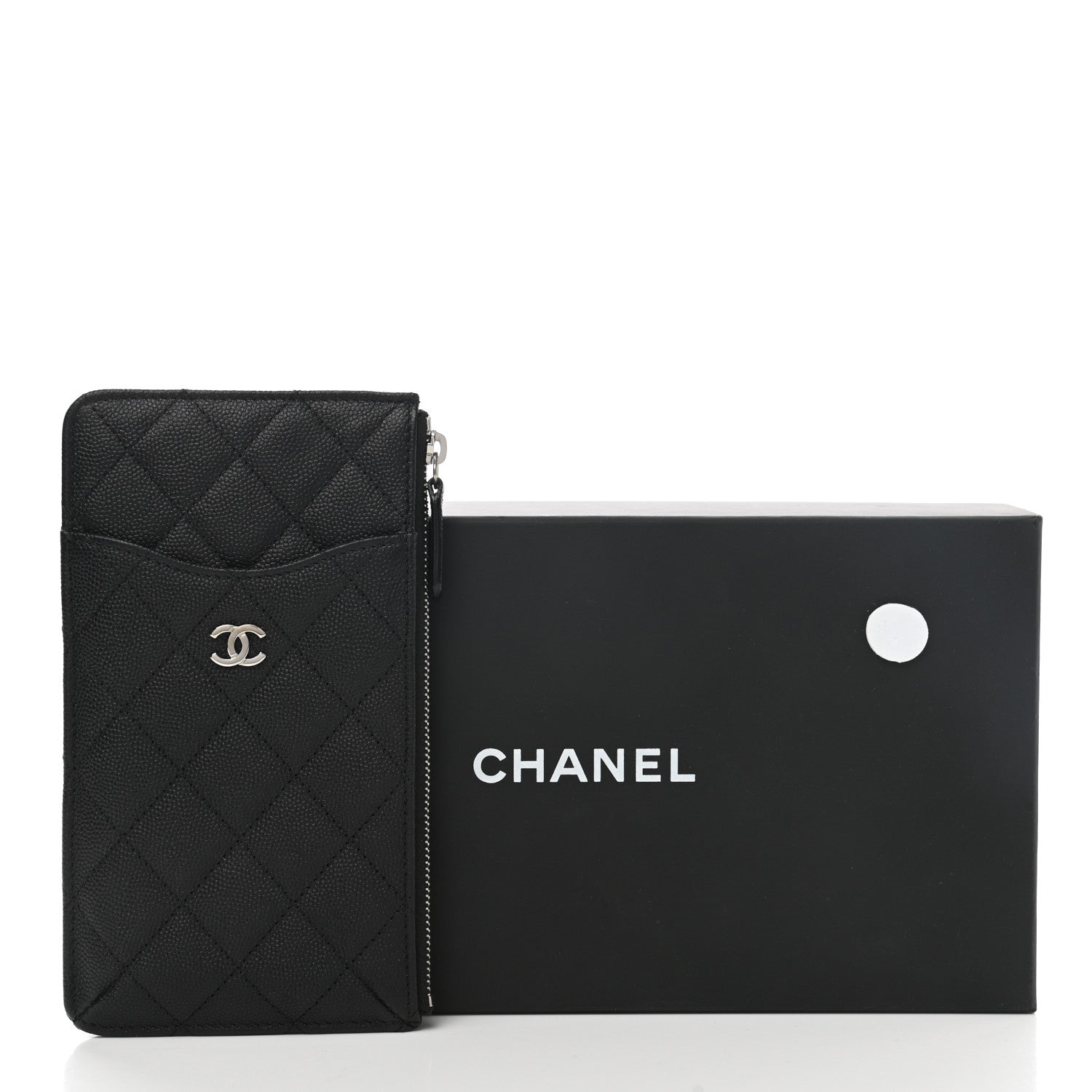 Chanel Caviar Quilted Classic Flat Wallet Pouch Black 8 of 8