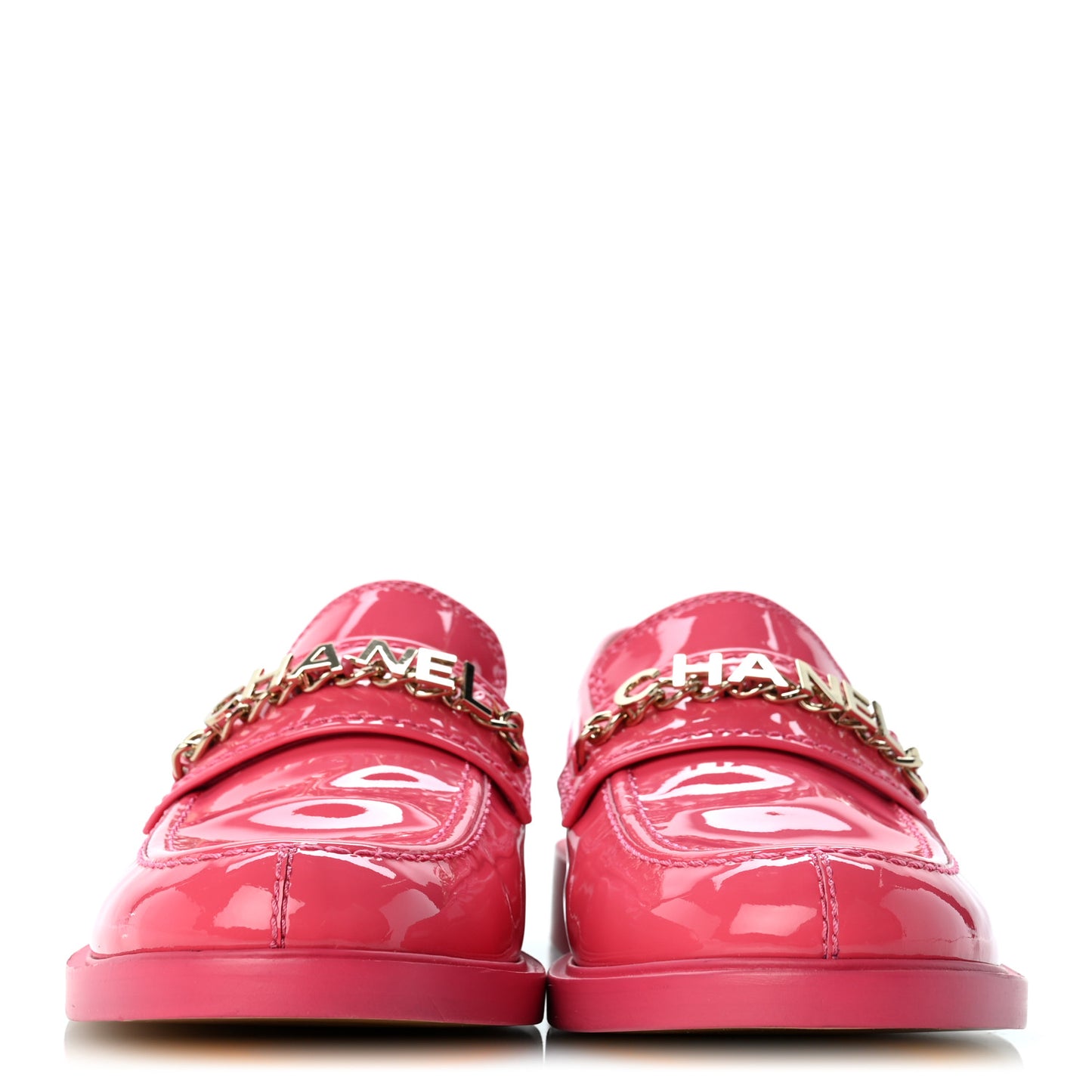 Patent Calfskin Logo Loafers 39.5 Pink