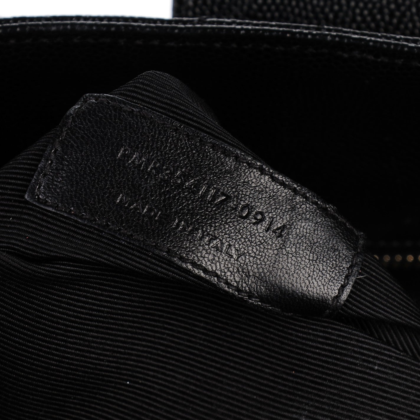 Grain De Poudre Matelasse Chevron Monogram Shopping Bag Black