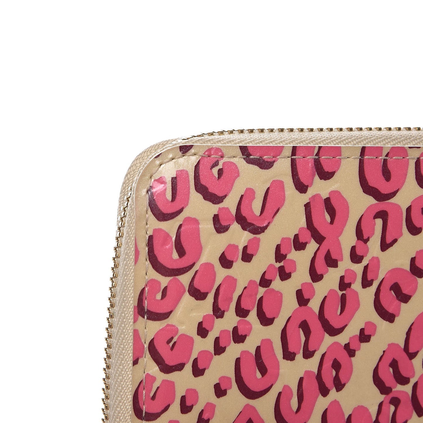 Vernis Leopard Zippy Wallet Blanc Corail