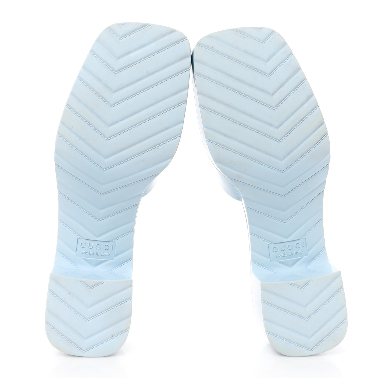Rubber Gucci Logo Womens Platform 20/60mm Slide Sandals 37 Porcelain Light Blue