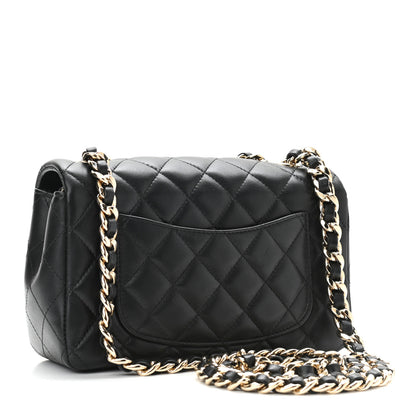Chanel Lambskin Quilted Mini Coco Charms Rectangular Flap Black 3 of 11