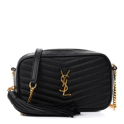 Saint Laurent Grain De Poudre Matelasse Monogram Mini Lou Camera Bag Black 1 of 11