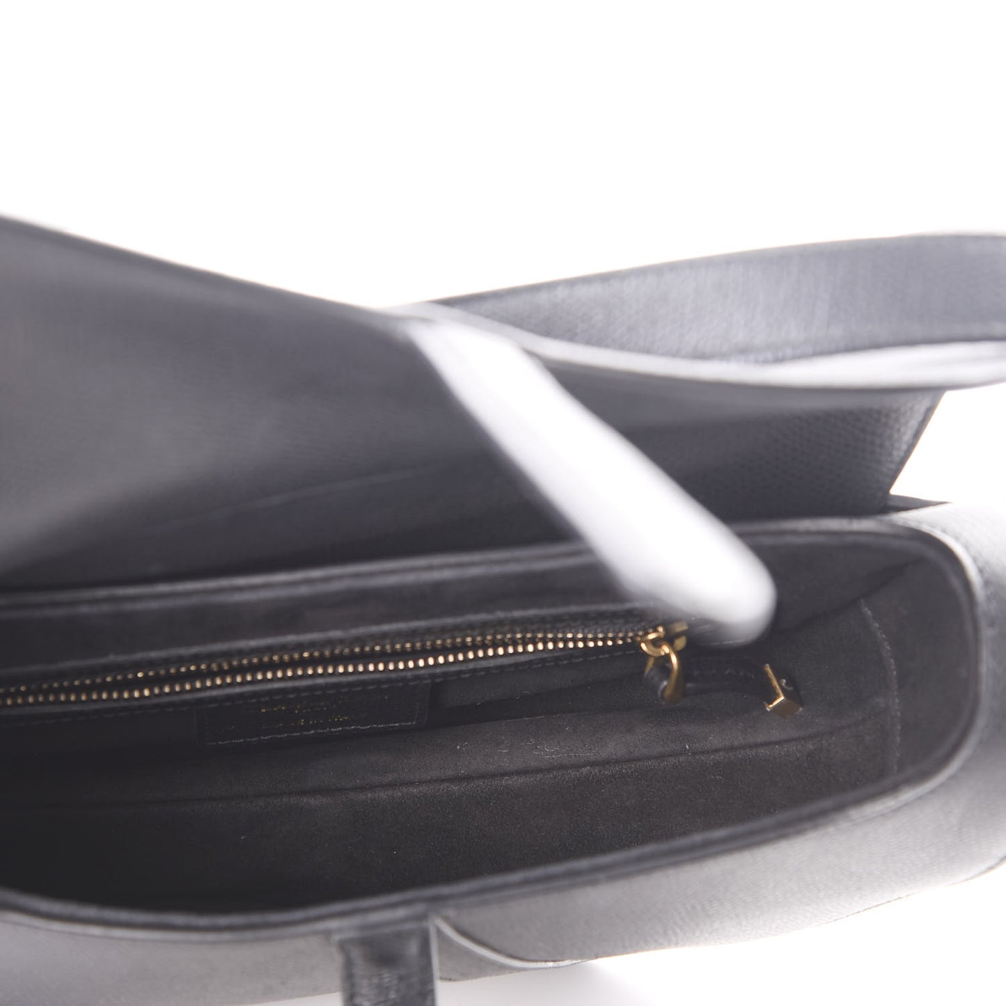 Grained Calfskin Saddle Bag Black