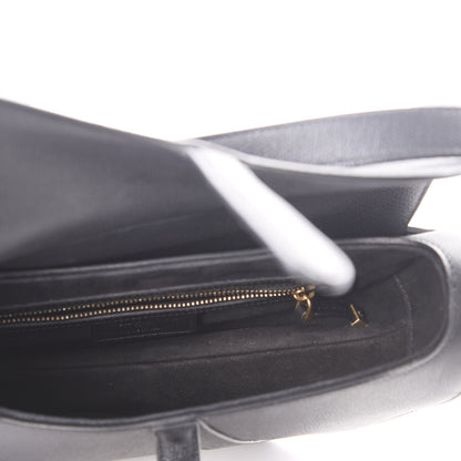 Christian Dior Grained Calfskin Saddle Bag Black 4 of 11