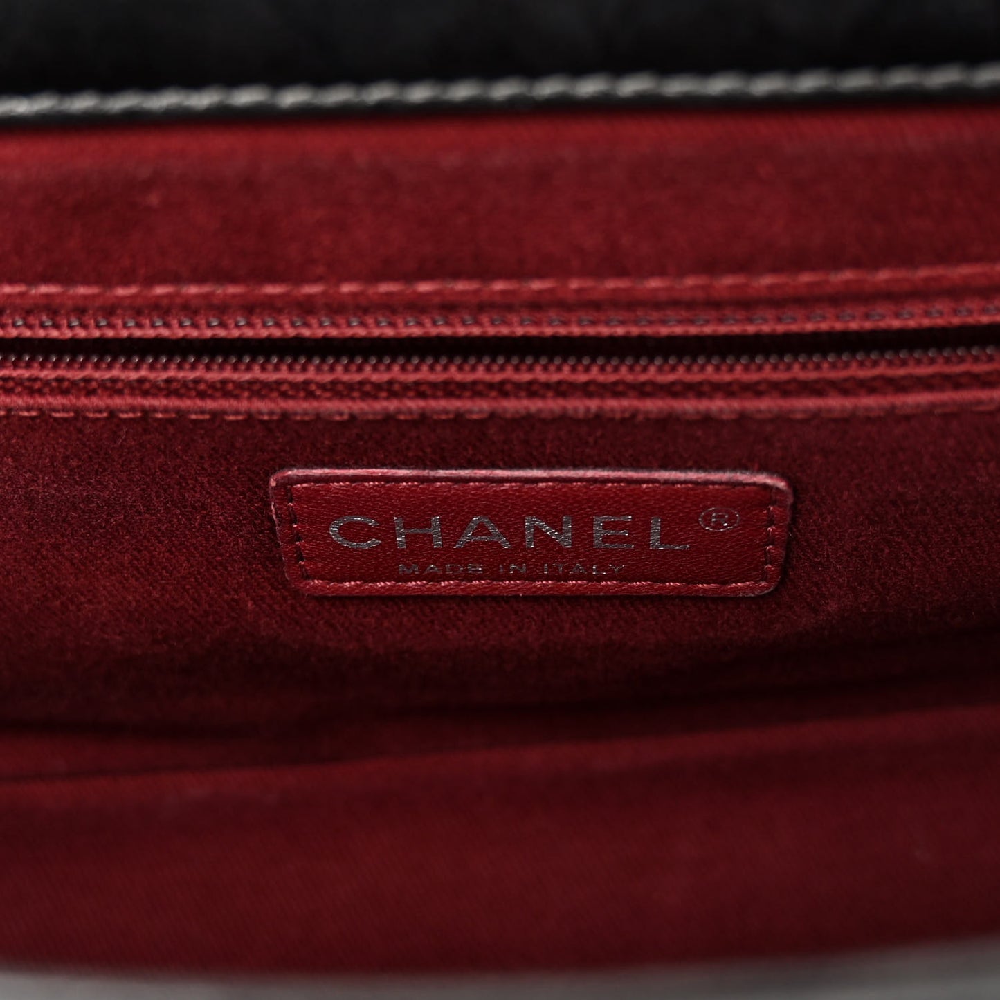 Aged Calfskin Quilted Small Pondichery Flap Dark Grey