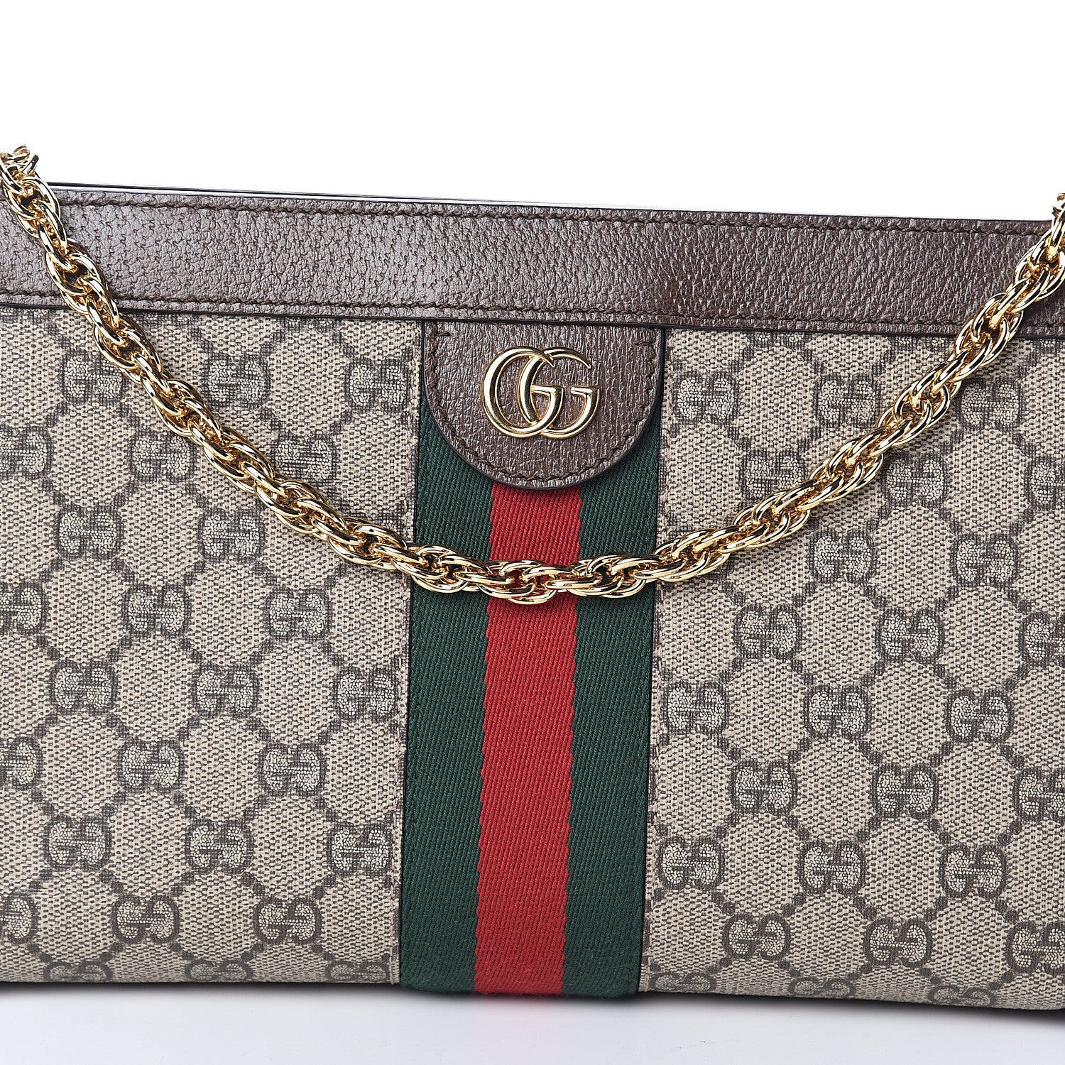 Gucci GG Supreme Monogram Web Small Ophidia Chain Shoulder Bag Brown 6 of 8