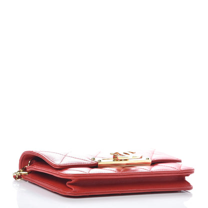 Chanel Lambskin Quilted Golden Class Wallet on Chain WOC Red 4 of 12