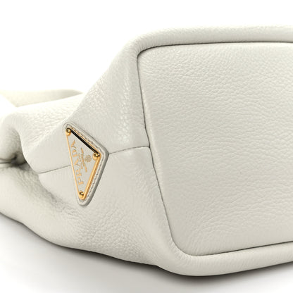 Prada Vitello Daino Soft Perforated Logo Tote White 7 of 8