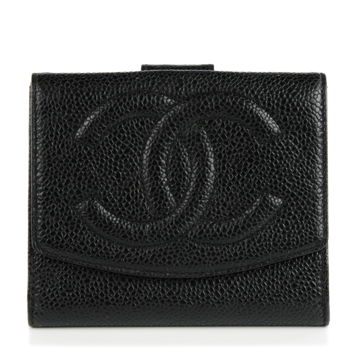 Caviar Timeless CC Compact French Wallet Black