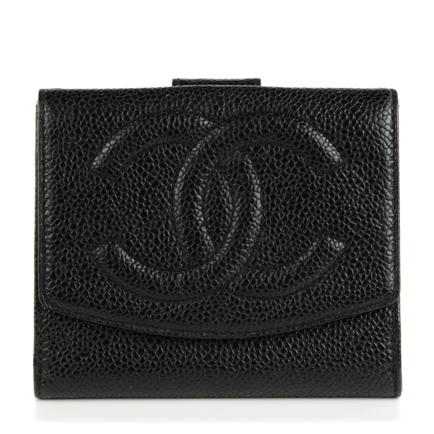 Chanel Caviar Timeless CC Compact French Wallet Black 1 of 8