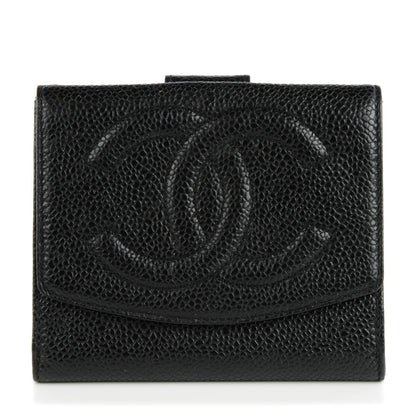 Chanel Caviar Timeless CC Compact French Wallet Black 1 of 8