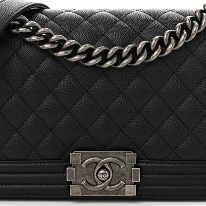 Chanel Caviar Quilted Medium Boy Flap Black 8 of 10