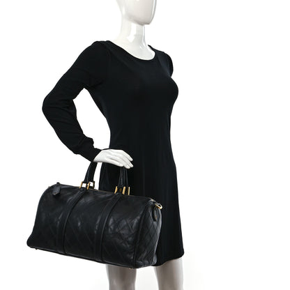 Chanel Calfskin Stitched CC Boston Black 2 of 11