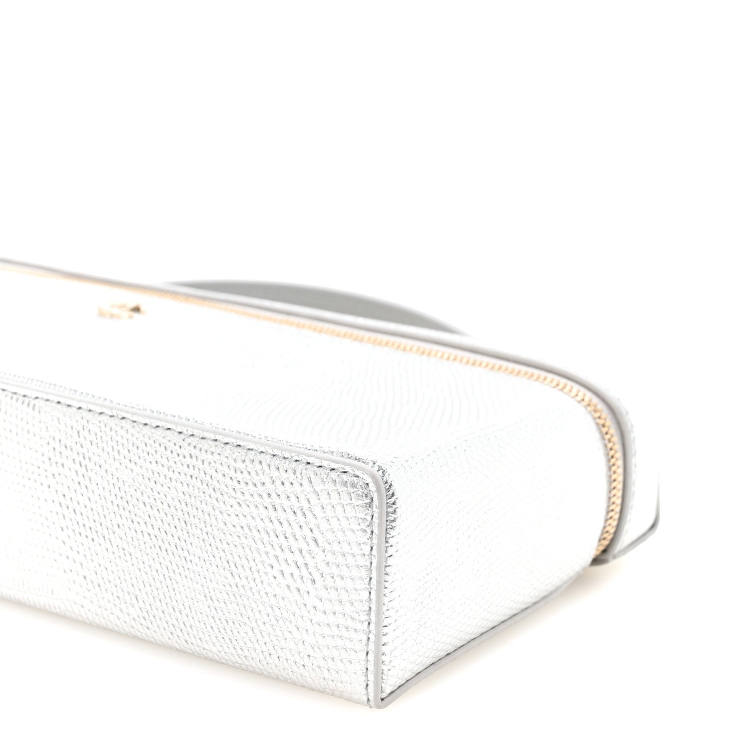 Chanel Lizard Embossed Calfskin Top Handle Slim Vanity With Chain Silvery 9 of 10