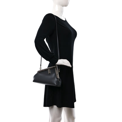 Fendi Shiny Nappa Snakeskin Small Fendi First Anthracite Asfalto 2 of 9