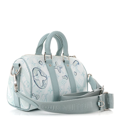 Louis Vuitton Monogram Aquagarden Keepall Bandouliere 25 Crystal Blue 3 of 10