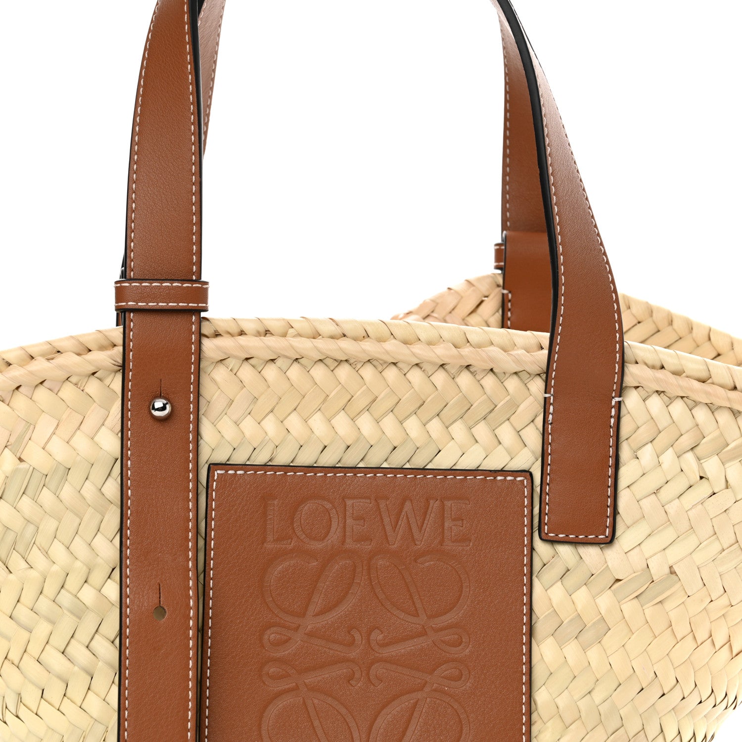 Loewe Raffia Small Basket Tote Bag Natural Tan 8 of 10
