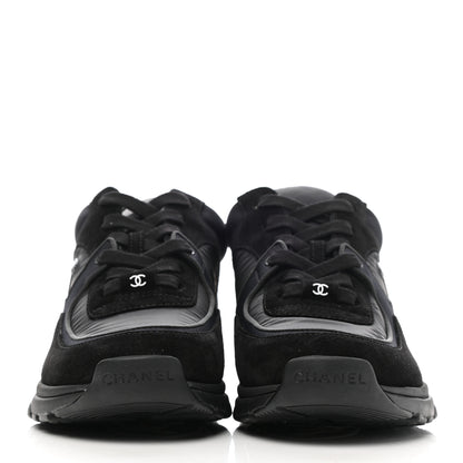 Chanel Nylon Calfskin Suede CC Sneakers 36 Black 2 of 8