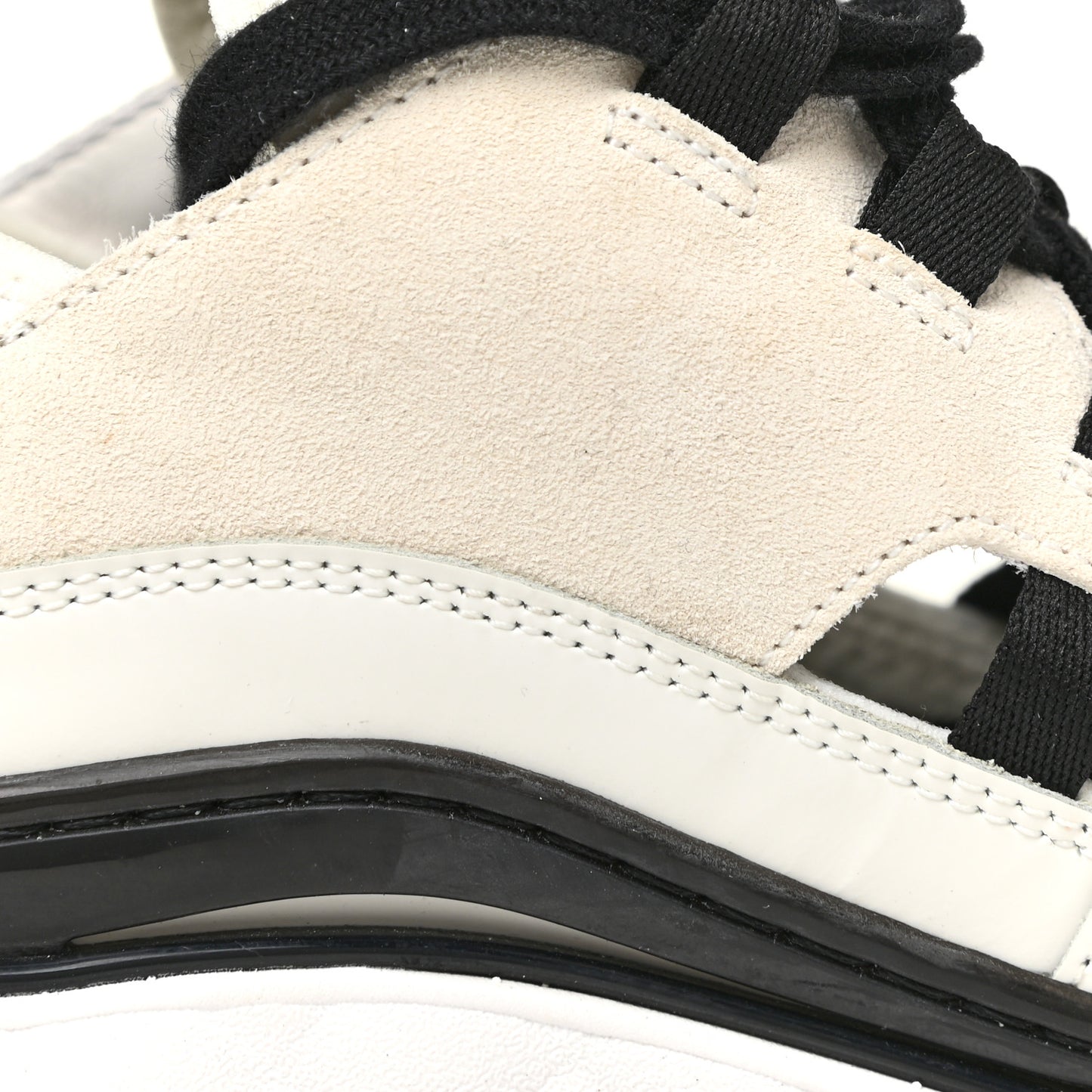 Fabric Calfskin Suede CC Sneakers 39 Ivory Black