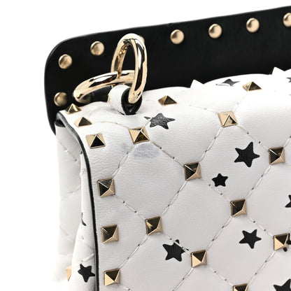 Valentino Garavani Lambskin Medium Star Rockstud Spike Shoulder Bag White Pink 11 of 13