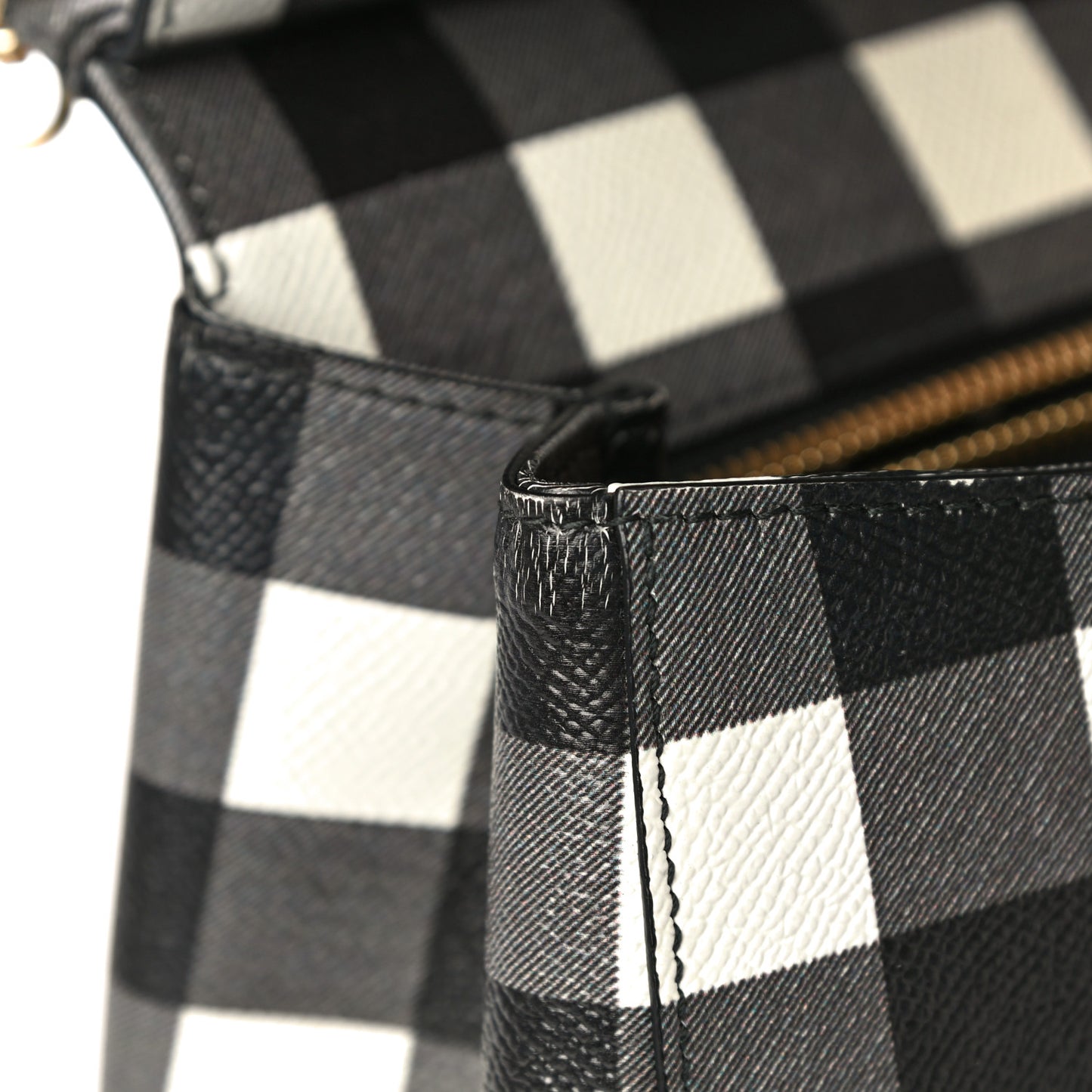 Dauphine Print Checker Medium Miss Sicily Satchel Black White