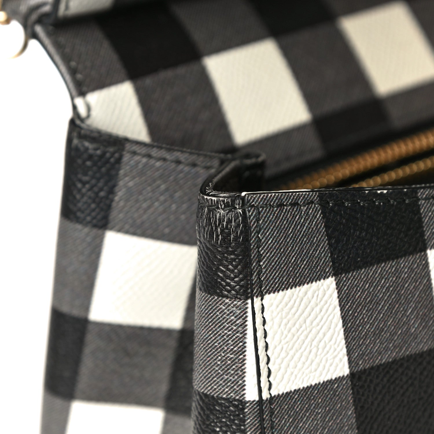Dolce & Gabbana Dauphine Print Checker Medium Miss Sicily Satchel Black White 12 of 18